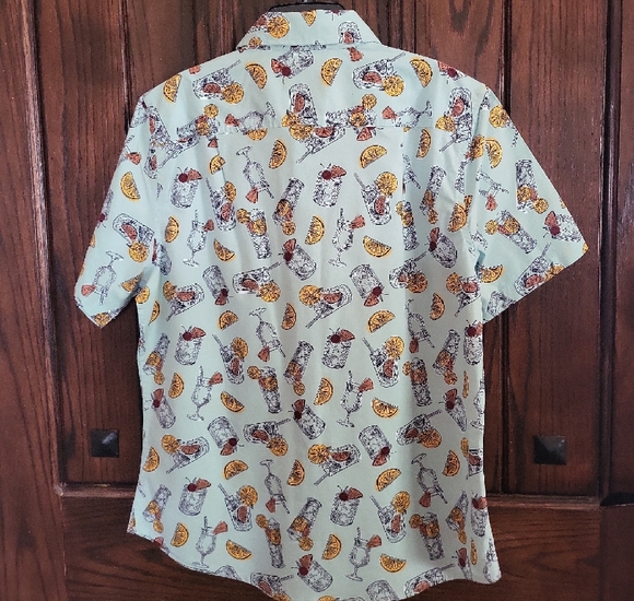 Goodfellow & Co Cocktail Print Men's Shirt - White - Picture 2 of 5